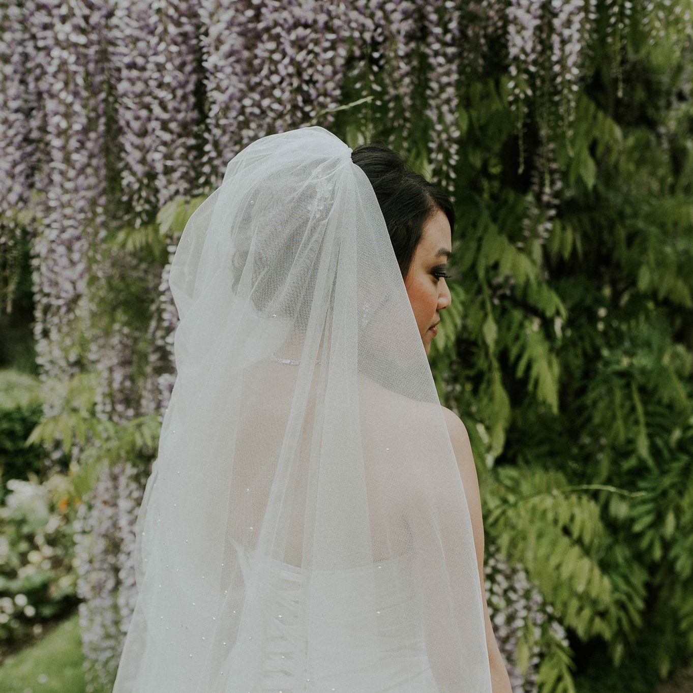 Soft updo veil romantic